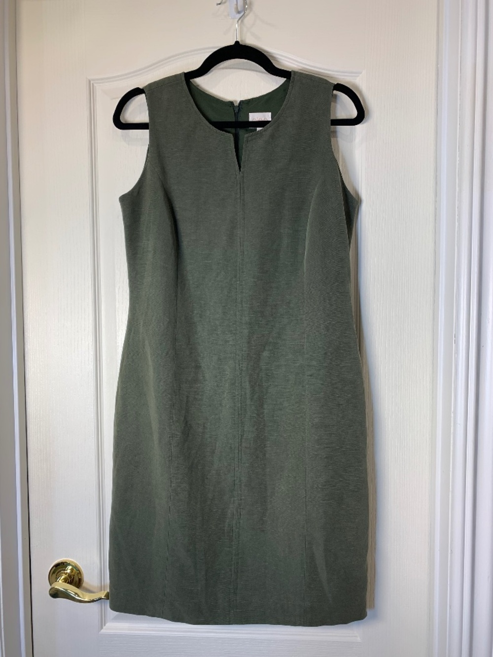 Cleo Olive Khaki Sleeveless Tailored Sheath Dress Size 8 Office Fall Workwear